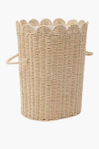 Scallop Paper Rope Laundry Basket