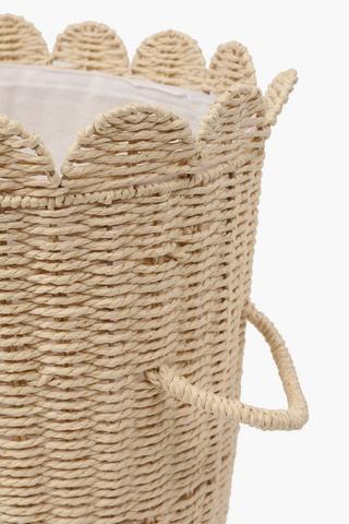 Scallop Paper Rope Laundry Basket