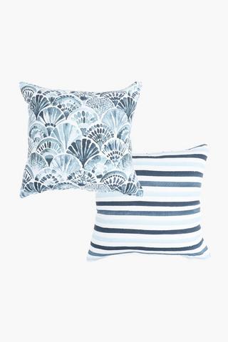2 Pack Sea Print Scatter Cover Only, 45x45cm