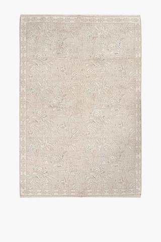Andaman Printed Jute Floral Rug, 120x180cm