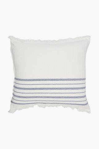 Cotton Coastal Stripe Scatter Cushion, 60x60cm