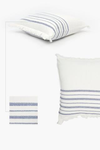Cotton Coastal Stripe Scatter Cushion, 60x60cm