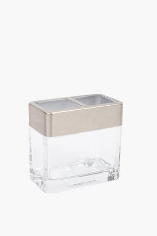 Glass And Metal Toothbrush Holder