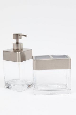 Glass And Metal Toothbrush Holder