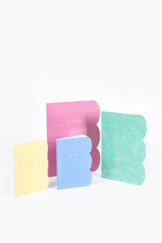 4 Pack Floral A4 Notebooks