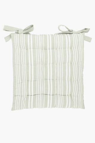 2 Pack Oleny Stripe Cotton Chair Pad, 40x40cm