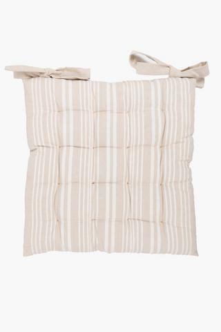 2 Pack Oleny Stripe Cotton Chair Pad, 40x40cm