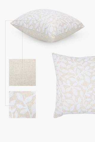Premium Cotton Tufted Leaf Scatter Cushion Cover, 60x60cm