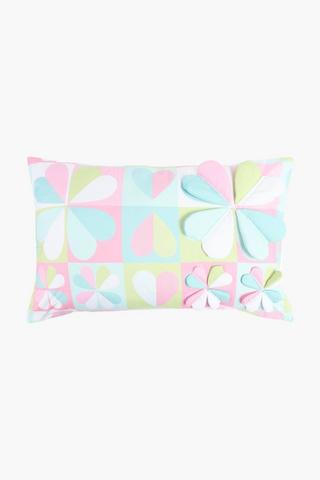 Soft Touch Applique Isla Hearts Polycotton Pillowcase