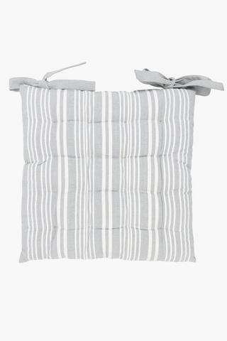 2 Pack Oleny Stripe Cotton Chair Pad, 40x40cm