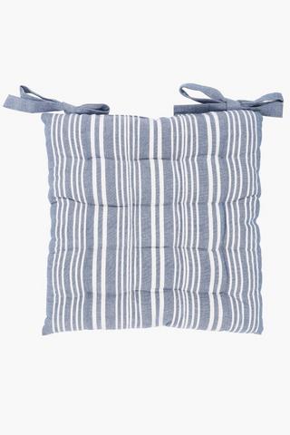 2 Pack Oleny Stripe Cotton Chair Pad, 40x40cm