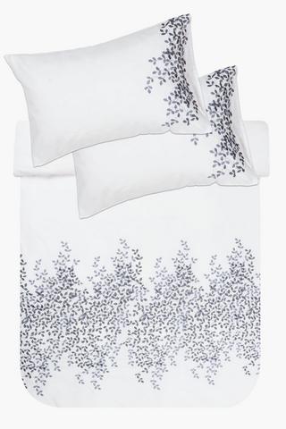 Soft Touch Embroidered Foliage Duvet Cover Set