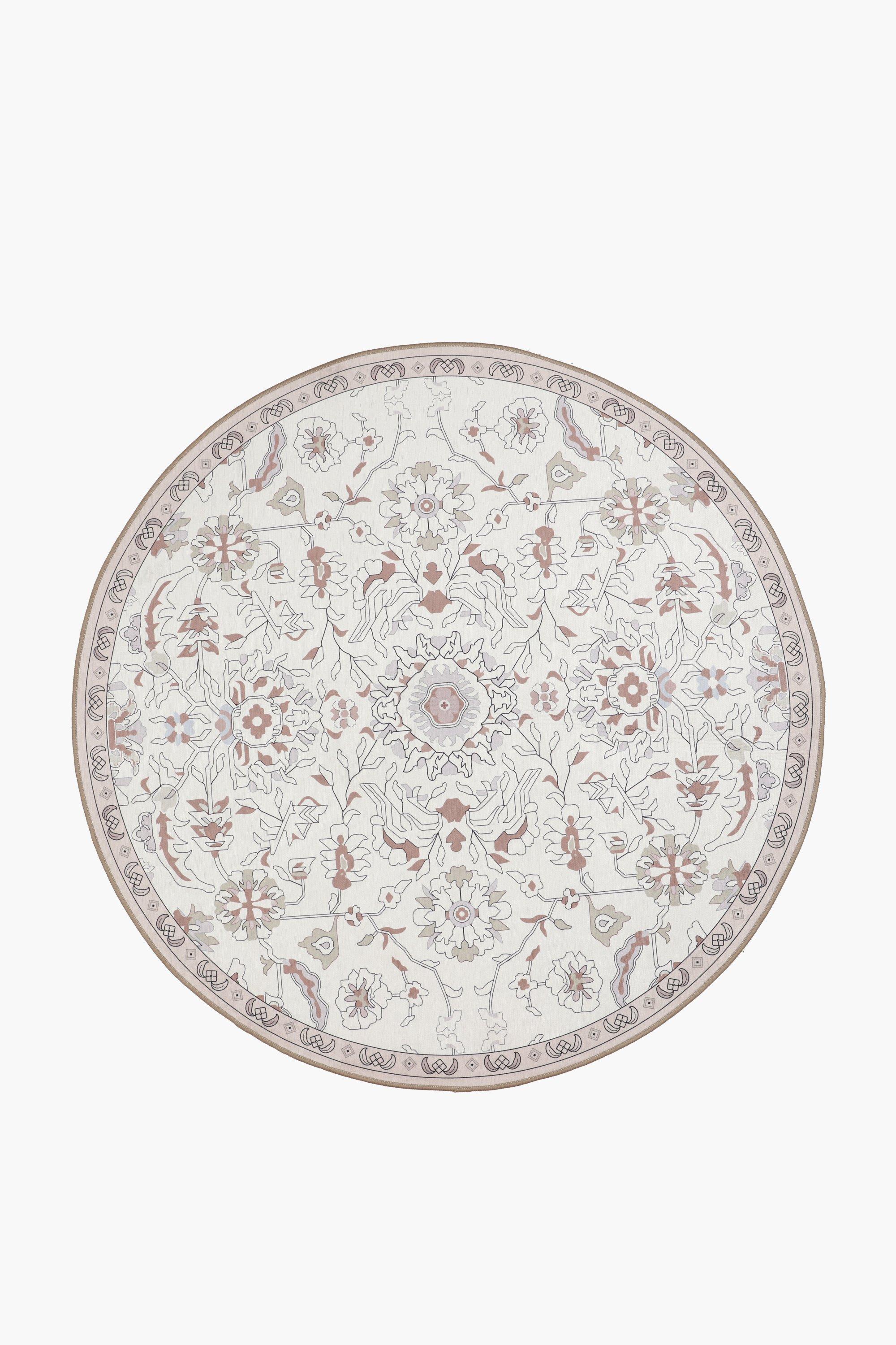 Digital Print Navid Rustic Round Rug, 120cm