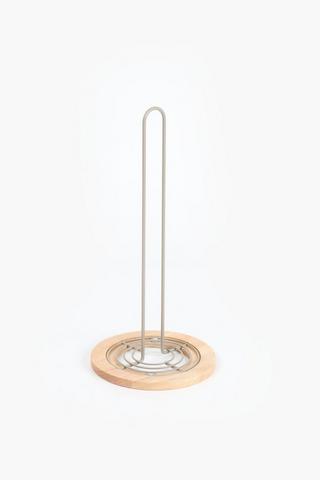 Metal And Wood Paper Towel Holder