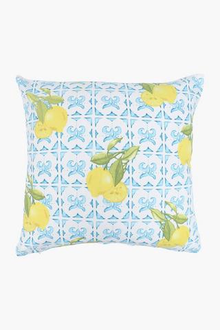 Printed Lemon Scatter Cover Only, 50x50cm
