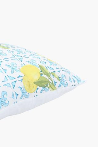 Printed Lemon Scatter Cover Only, 50x50cm