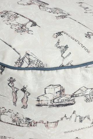 Colab Sanelisiwe Zulu Printed Pouffe, 30x50cm