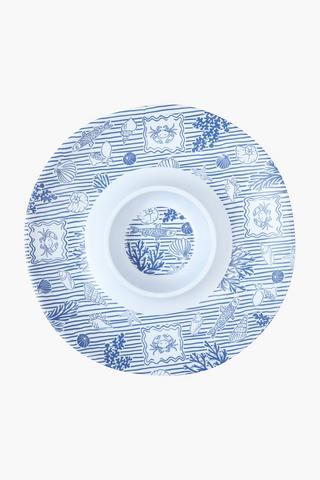 Mill Melamine Chip And Dip Server