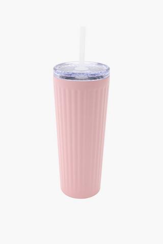Ribbed Stainless Steel Sippy Cup