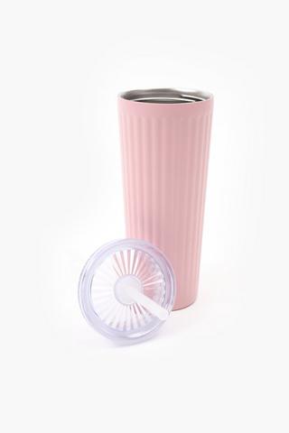 Ribbed Stainless Steel Sippy Cup