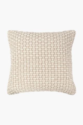 Textured Jute Weave Scatter Cushion, 50x50cm