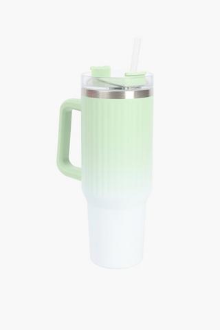 Ribbed Stainless Steel Travel Tumbler