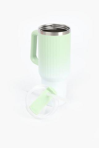 Ribbed Stainless Steel Travel Tumbler