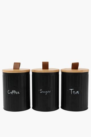Ribbed 3 Piece Canister Set