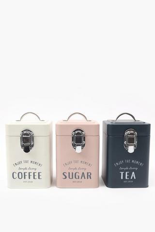 Set Of 3 Metal Canisters