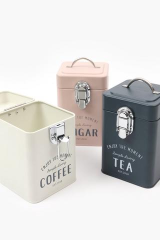 Set Of 3 Metal Canisters