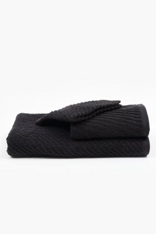 3 Pack Cotton Jacquard Diagonal Stripe Towel Set