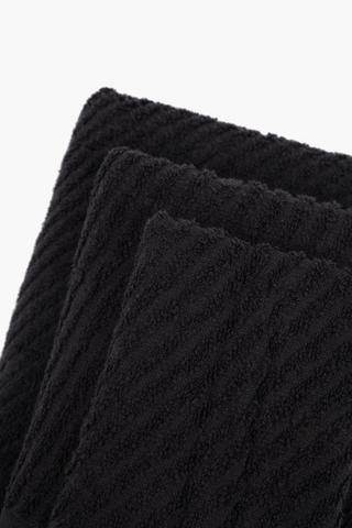 3 Pack Cotton Jacquard Diagonal Stripe Towel Set