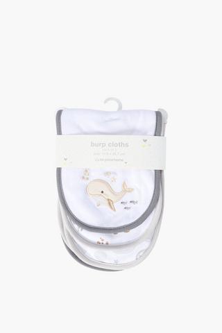 3 Pack Embroidered Sam's Sea Burp Towel Set