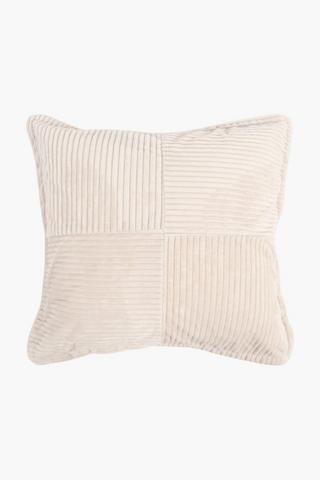 Fur Cord Grid Textured Scatter Cushion, 55x55cm