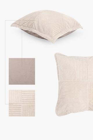 Fur Cord Grid Textured Scatter Cushion, 55x55cm