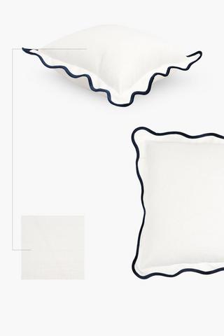 Embroidered Scalloped Scatter Cushion, 55x55cm