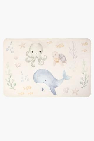 Under The Sea Flannel Rug, 70x110cm