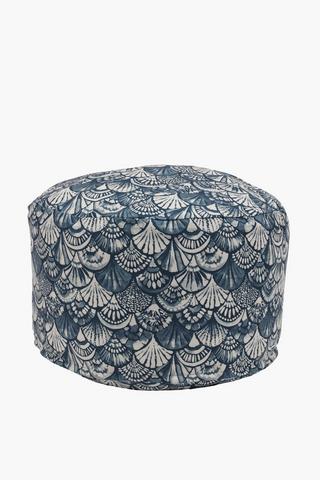 Printed Sardinia Coastal Pouffe, 30x50cm