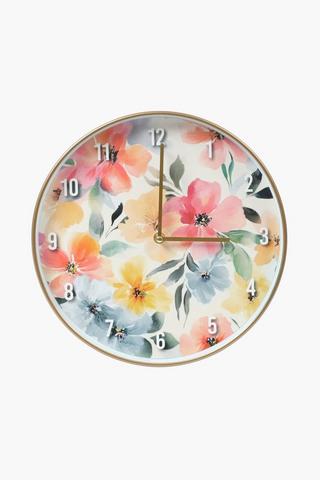 Floral Wall Clock, 30cm