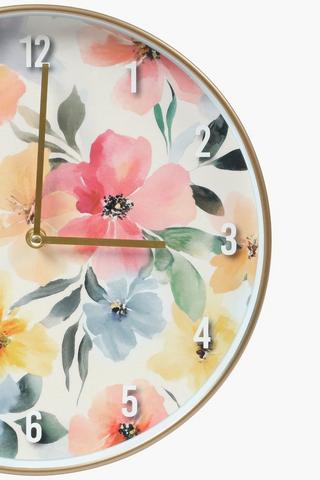 Floral Wall Clock, 30cm
