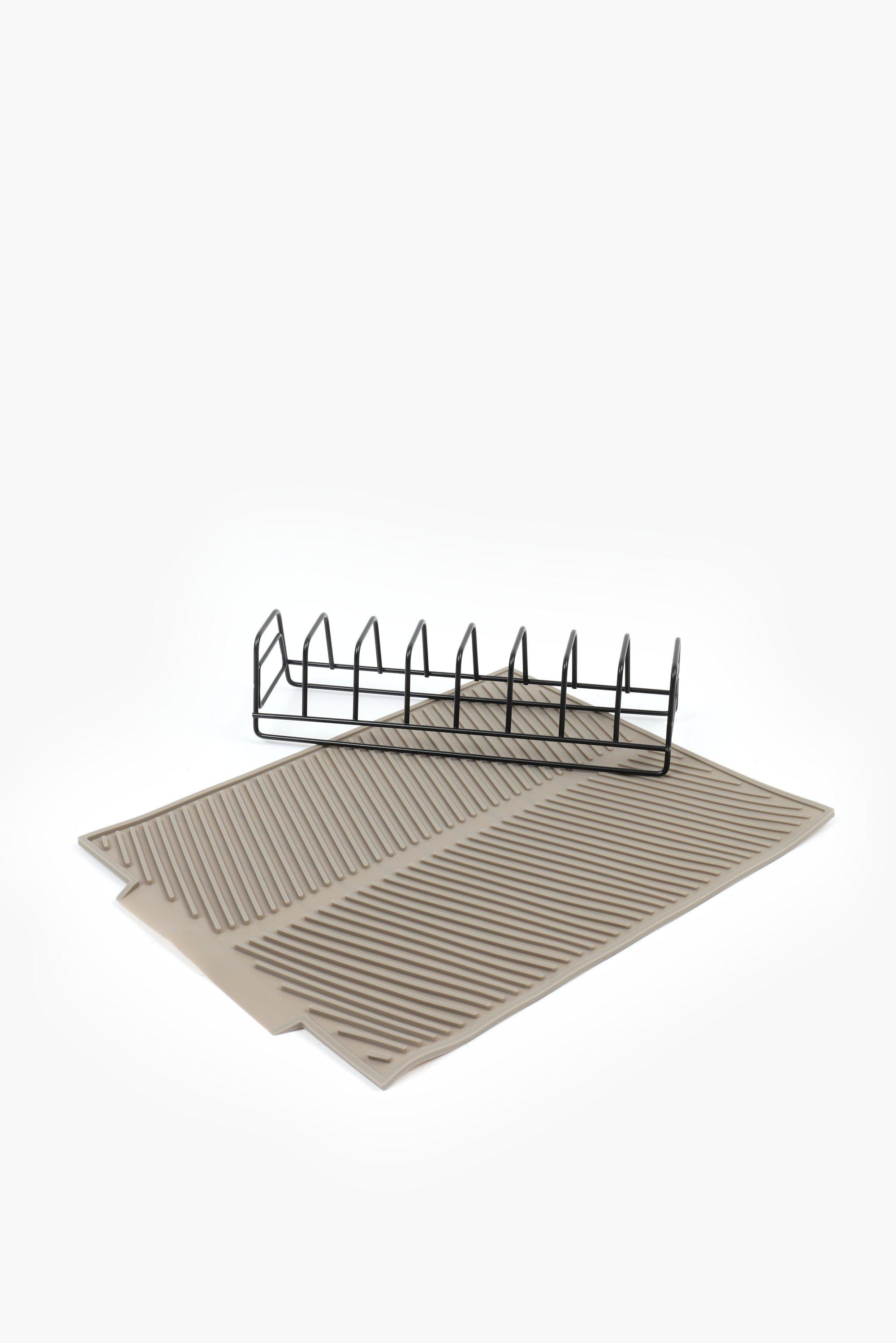 Dish Rack With Silicone Mat