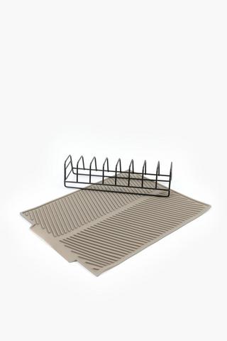 Dish Rack With Silicone Mat