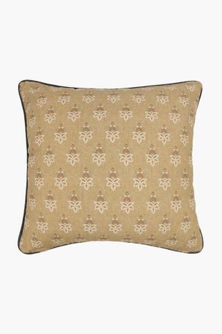 U+g Printed Cotton Flapper Feather Filled Scatter Cushion, 60x60cm