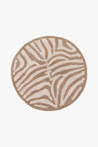 Polycotton Zebra Knot Round Rug, 90cm