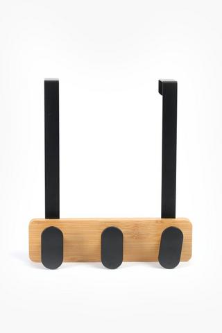 3 Hook Bamboo Holder