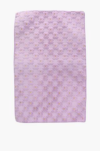 Faux Fur Cutout Flower Rug, 70x110cm