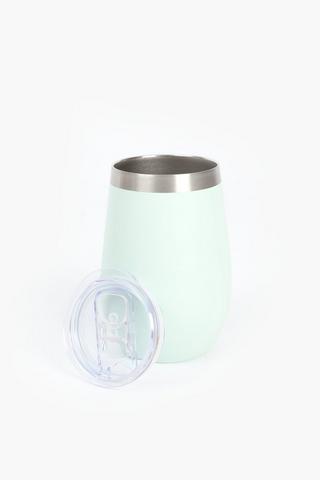 Ribbed Stainless Steel Coffee Mug