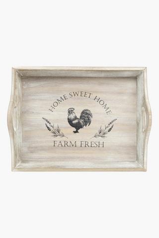 Rooster Wooden Tray