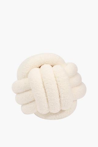 Textured Boucle Knotted Scatter Cushion, 28cm