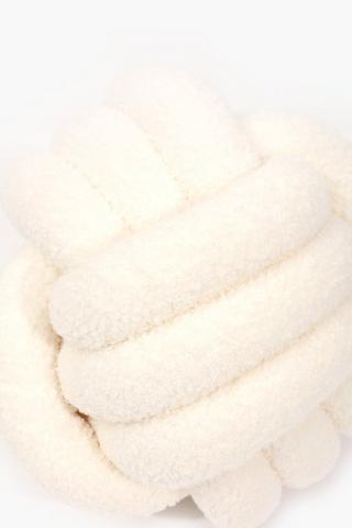 Textured Boucle Knotted Scatter Cushion, 28cm